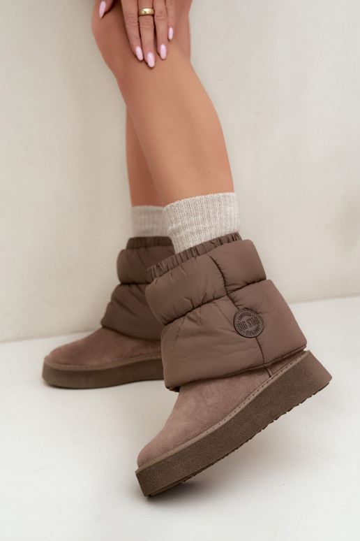 Bottes de neige en daim synthétique avec plateforme Big Star UU274732 couleur sable