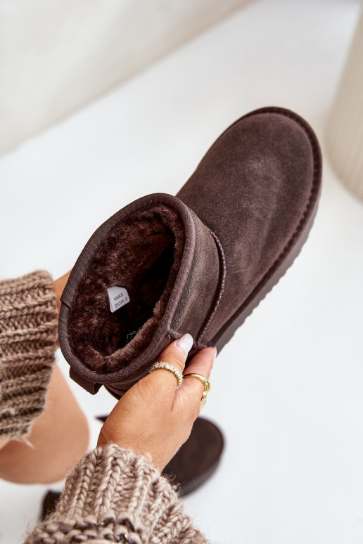 Bottes de neige en daim synthétique sur plateforme couleur marron Rianaella