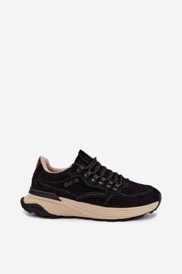 Baskets en daim pour hommes Big Star OO174321 noires 2