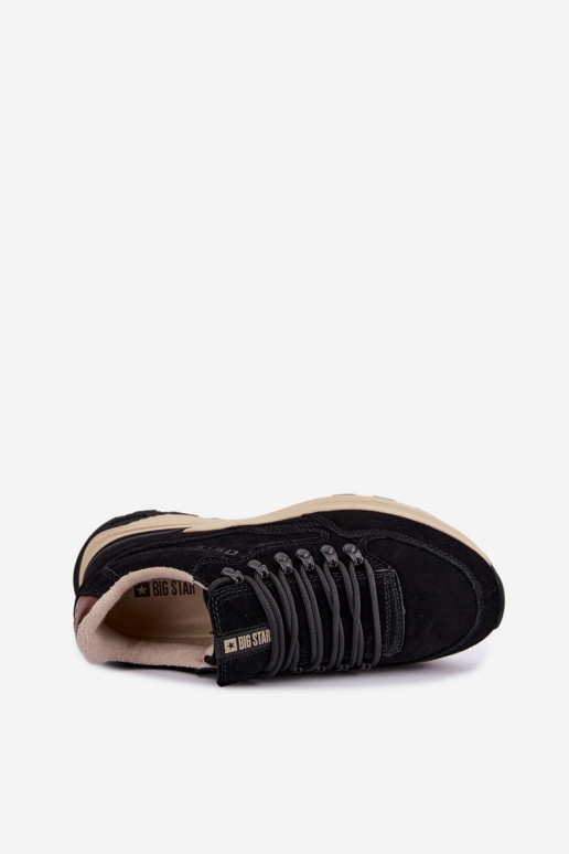 Baskets en daim pour hommes Big Star OO174321 noires