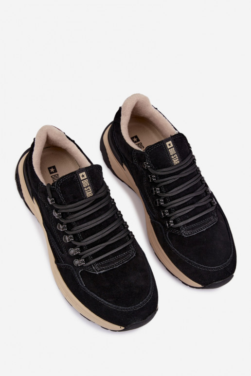 Baskets en daim pour hommes Big Star OO174321 noires