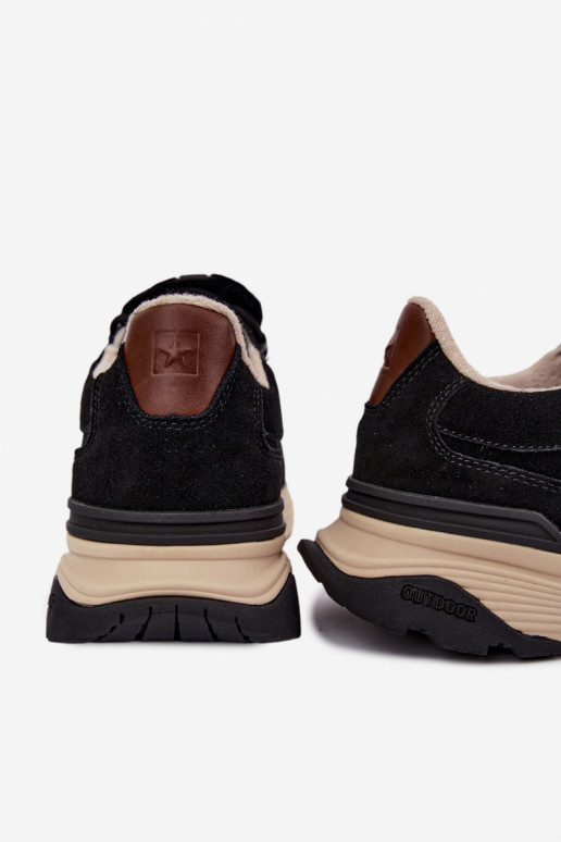 Baskets en daim pour hommes Big Star OO174321 noires