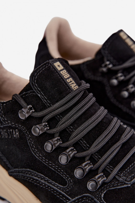 Baskets en daim pour hommes Big Star OO174321 noires