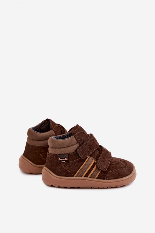 Chaussures pour enfants en daim synthétique Barefoot FRODDO G3110285-3 marron