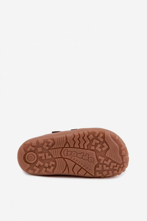 Chaussures pour enfants en daim synthétique Barefoot FRODDO G3110285-3 marron