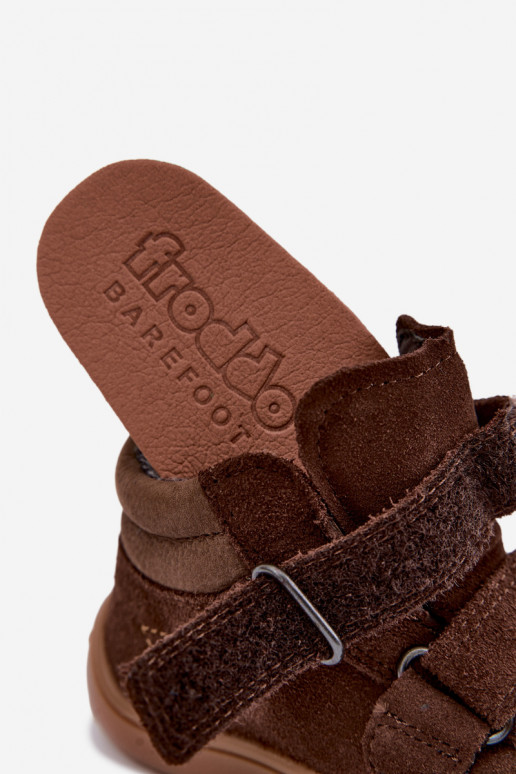 Chaussures pour enfants en daim synthétique Barefoot FRODDO G3110285-3 marron