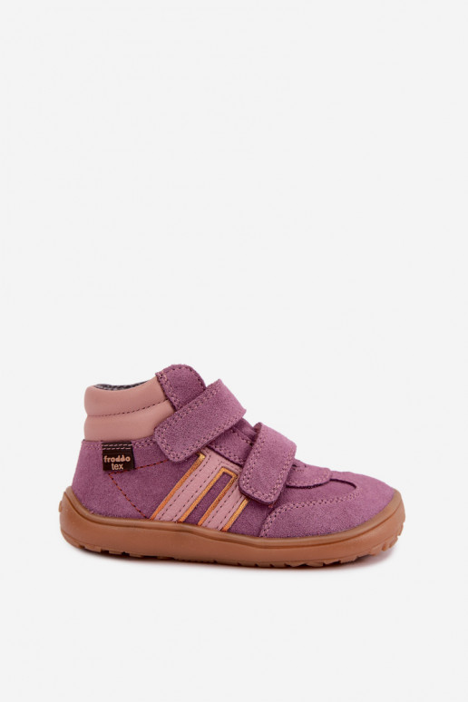 Chaussures pour enfants en daim synthétique Barefoot FRODDO G3110285-12 violet