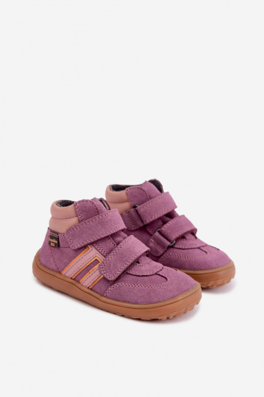 Chaussures pour enfants en daim synthétique Barefoot FRODDO G3110285-12 violet