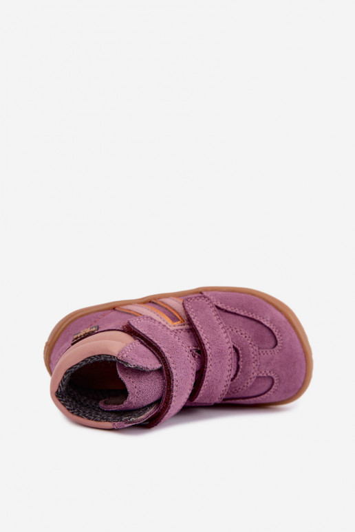 Chaussures pour enfants en daim synthétique Barefoot FRODDO G3110285-12 violet