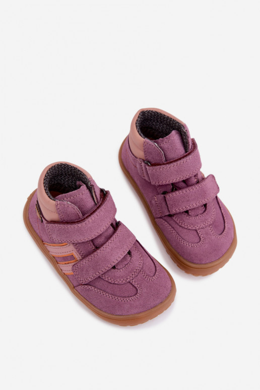 Chaussures pour enfants en daim synthétique Barefoot FRODDO G3110285-12 violet