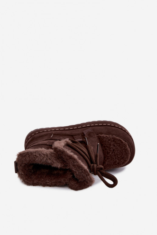 Bottes d'hiver à lacets avec plateforme chocolat Coraliah
