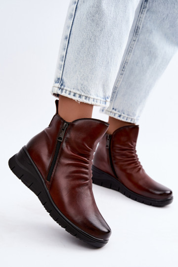 Bottines chaudes avec plateforme et volants Vinceza 133117 marron 2
