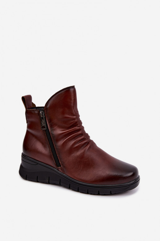 Bottines chaudes avec plateforme et volants Vinceza 133117 marron