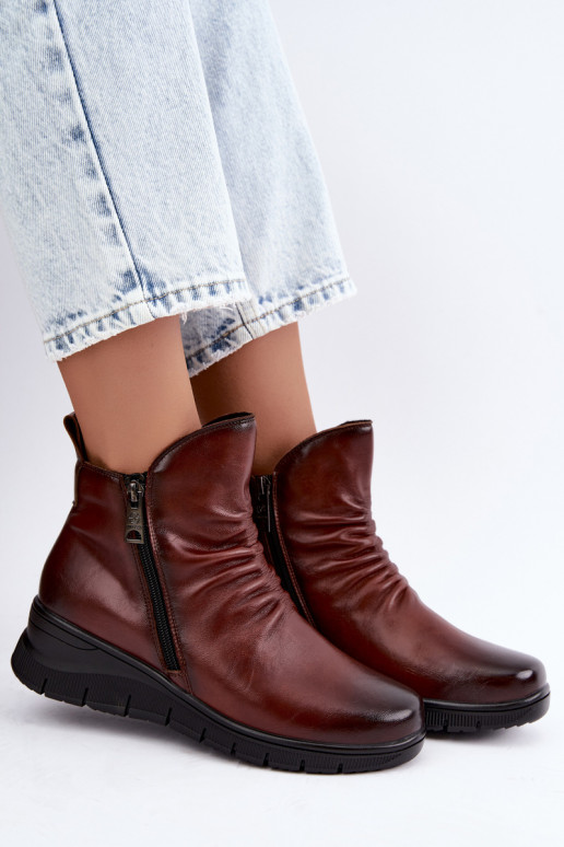 Bottines chaudes avec plateforme et volants Vinceza 133117 marron