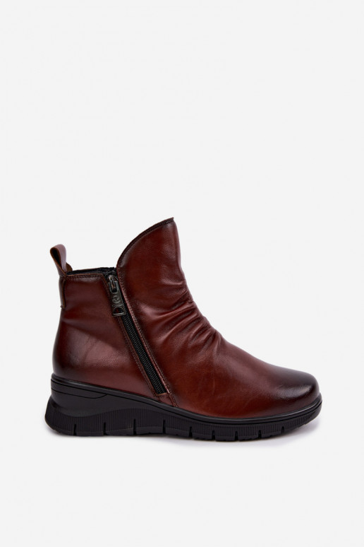 Bottines chaudes avec plateforme et volants Vinceza 133117 marron