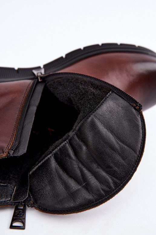 Bottines chaudes avec plateforme et volants Vinceza 133117 marron