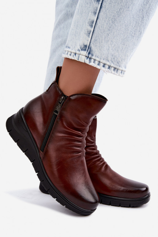 Bottines chaudes avec plateforme et volants Vinceza 133117 marron