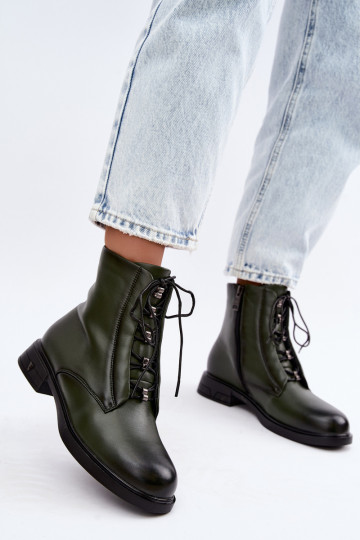 Bottines chaudes en cuir naturel Vinceza 133113 kaki 2