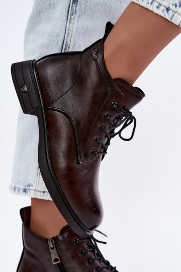 Bottines chaudes pour femmes à petit talon Vinceza 39953 chocolat