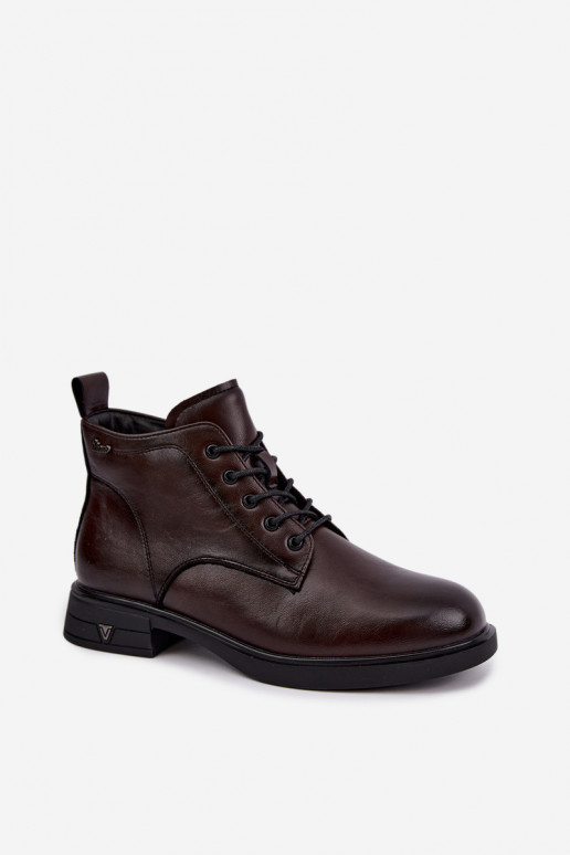 Bottines chaudes pour femmes à petit talon Vinceza 39953 chocolat