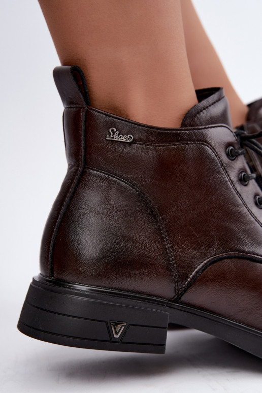 Bottines chaudes pour femmes à petit talon Vinceza 39953 chocolat