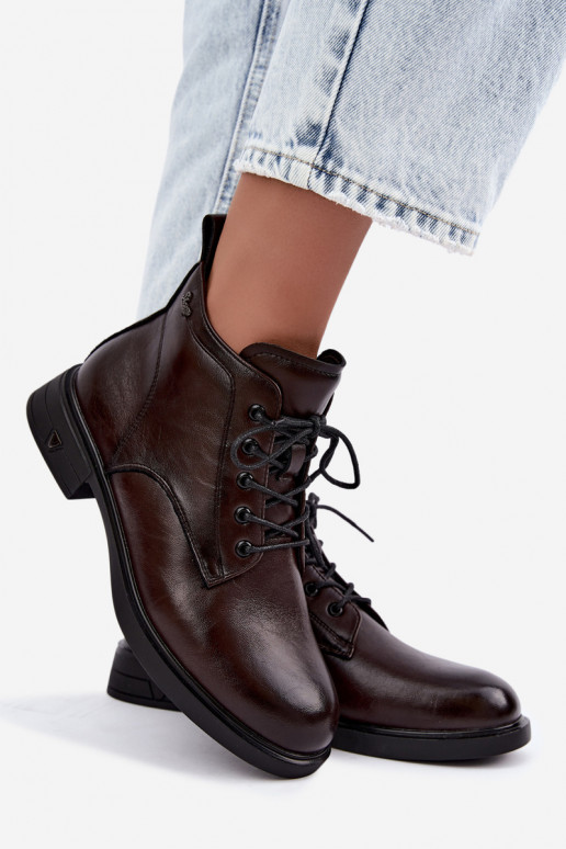 Bottines chaudes pour femmes à petit talon Vinceza 39953 chocolat