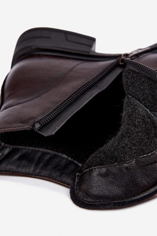 Bottines chaudes pour femmes à petit talon Vinceza 39953 chocolat
