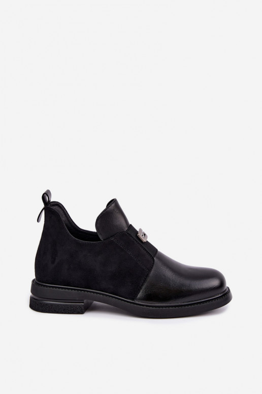 Bottines pour femmes avec talons larges et design à enfiler Vinceza 58679 noires