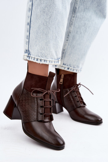 Bottines chaudes avec talons Vinceza 5867 chocolat