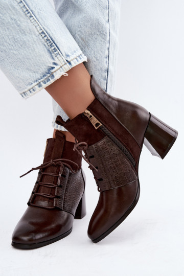 Bottines chaudes avec talons Vinceza 5867 chocolat 2