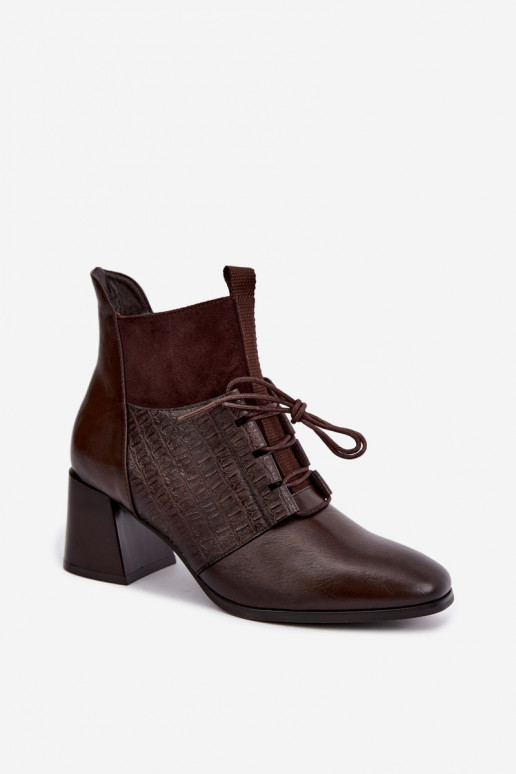 Bottines chaudes avec talons Vinceza 5867 chocolat