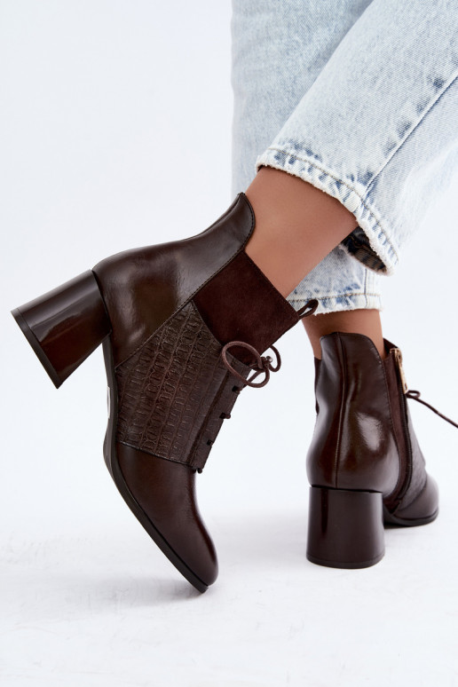 Bottines chaudes avec talons Vinceza 5867 chocolat