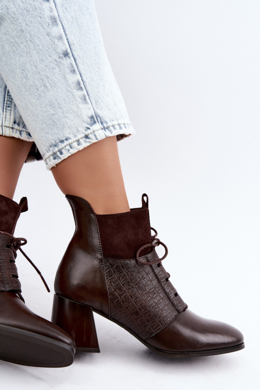 Bottines chaudes avec talons Vinceza 5867 chocolat