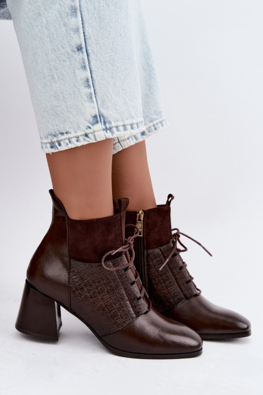 Bottines chaudes avec talons Vinceza 5867 chocolat
