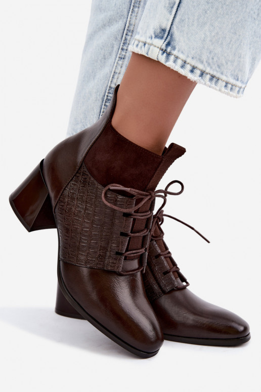 Bottines chaudes avec talons Vinceza 5867 chocolat