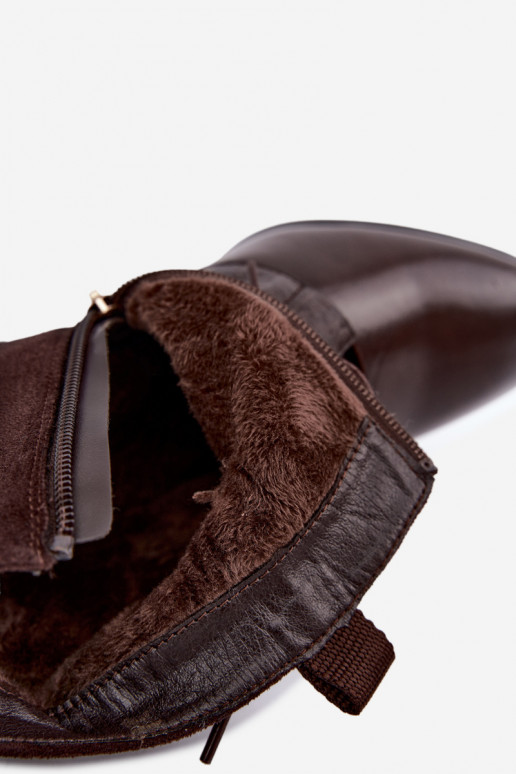 Bottines chaudes avec talons Vinceza 5867 chocolat