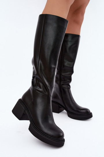 Bottes hautes isolées en simili cuir pour femmes Klocke D&A MR62-9051 noires 2