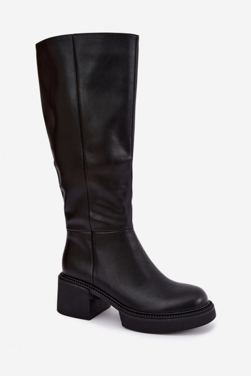 Bottes hautes isolées en simili cuir pour femmes Klocke D&A MR62-9051 noires