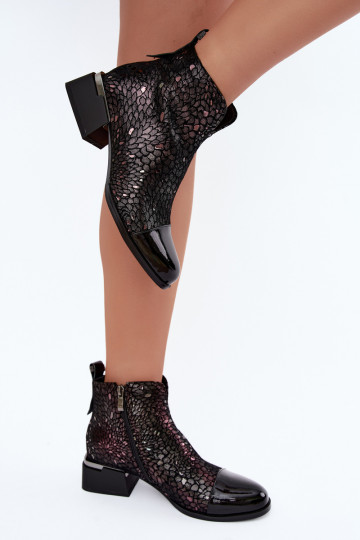 Bottes isolées en daim synthétique Klocke LZ62-2043 marron-noir