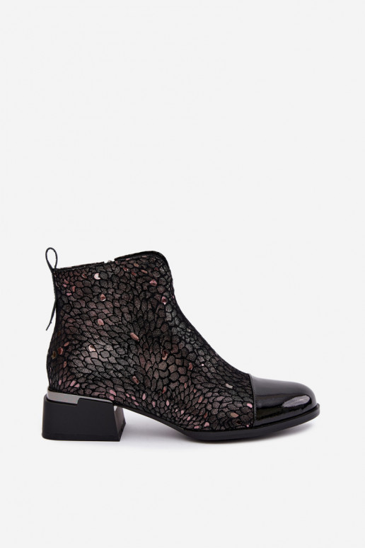 Bottes isolées en daim synthétique Klocke LZ62-2043 marron-noir