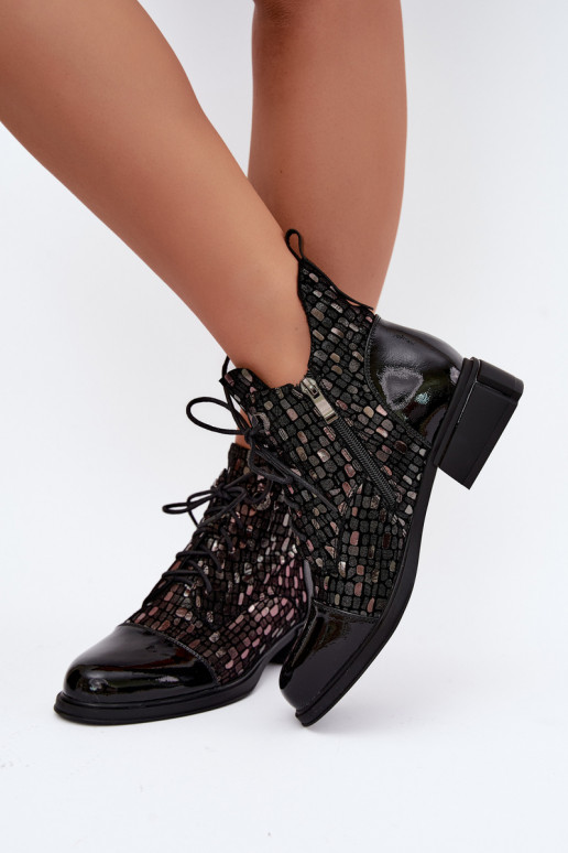 Bottes isolées pour femmes en daim synthétique D&A LZ62-2030 noires