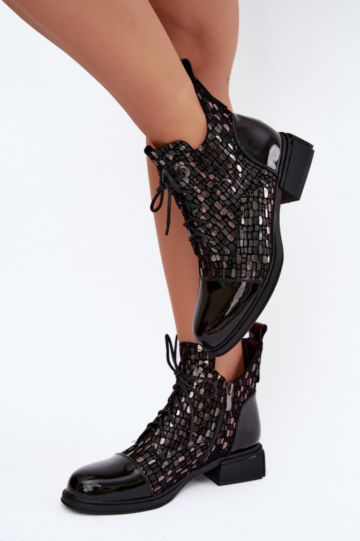 Bottes isolées pour femmes en daim synthétique D&A LZ62-2030 noires