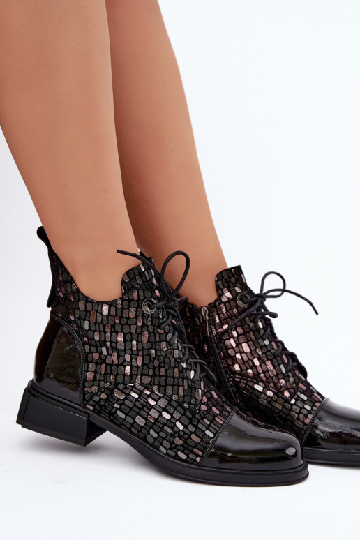 Bottes isolées pour femmes en daim synthétique D&A LZ62-2030 noires