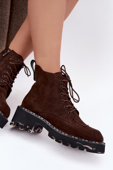 Bottines isolées en daim synthétique Artiker 59C0247 chocolat