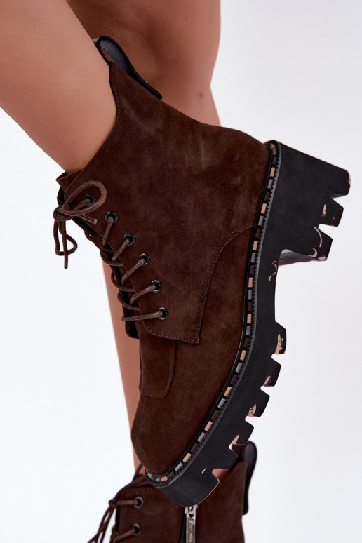 Bottines isolées en daim synthétique Artiker 59C0247 chocolat