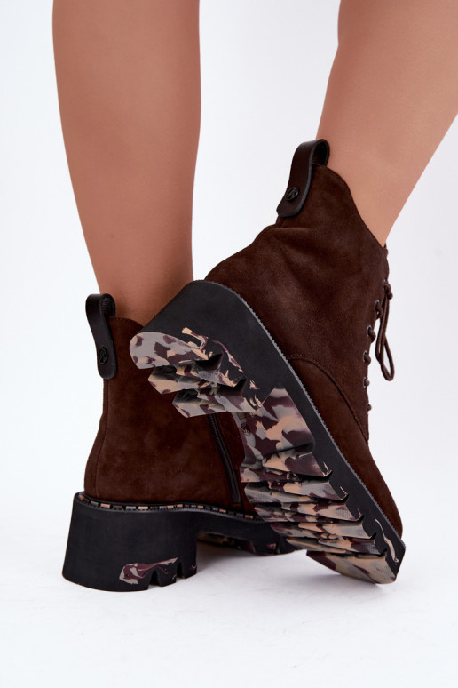 Bottines isolées en daim synthétique Artiker 59C0247 chocolat