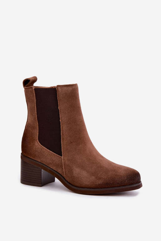 Bottines isolées élégantes en daim synthétique Klocke Vinceza 133105 marron