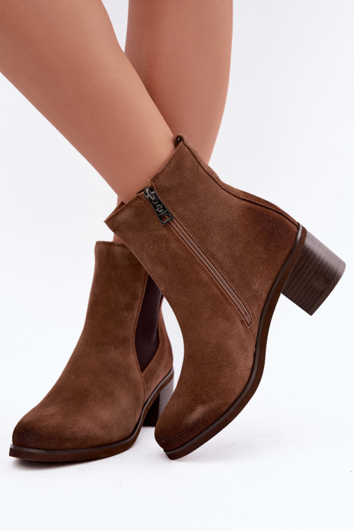 Bottines isolées élégantes en daim synthétique Klocke Vinceza 133105 marron
