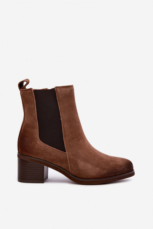 Bottines isolées élégantes en daim synthétique Klocke Vinceza 133105 marron