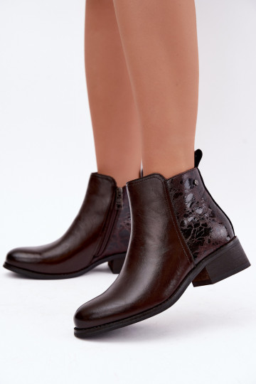 Bottines isolées en simili cuir avec petit talon Vinceza 133133 chocolat